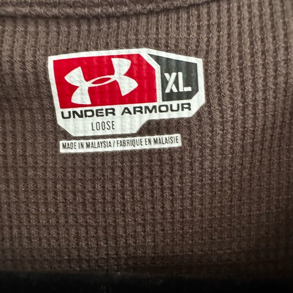 Under Armour Men’s Brown Long Sleeve Waffle Tee - Picture 3 of 4